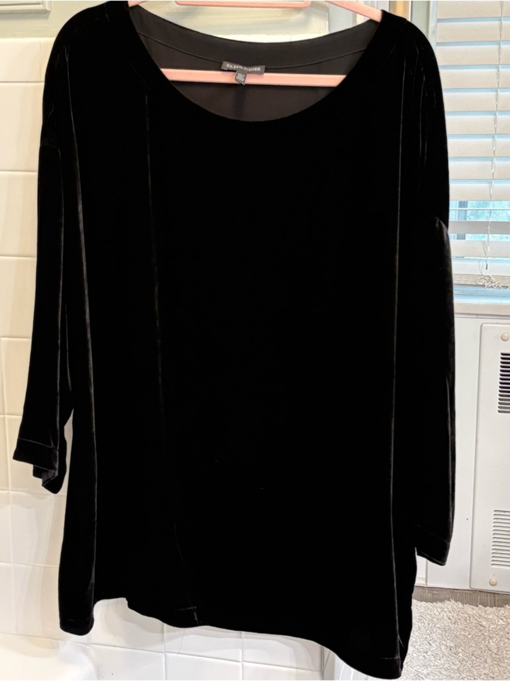 XL Eileen Fisher Black velvet holiday Top